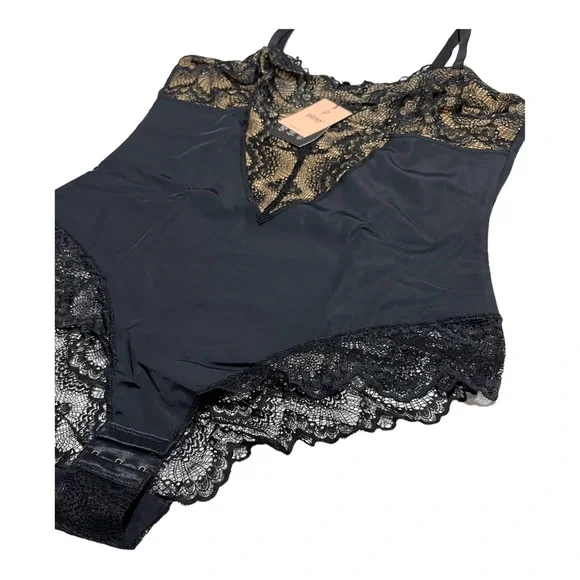 Pinsy Sculpting Lace Shapewear Bodysuit 1X BLACK NEW TAGS‎ NWT - Picture 3 of 9